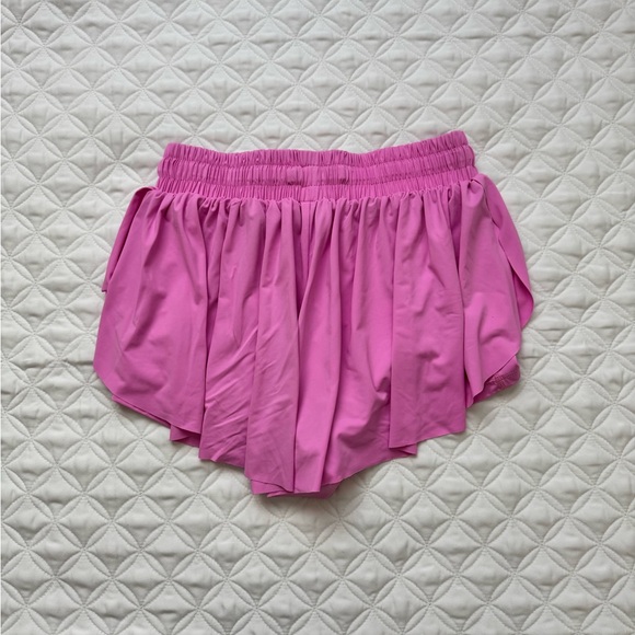 Luogongzi 2 in 1 Flowy High Rise Athletic Butterfly Shorts Pink Size Small - Picture 5 of 9
